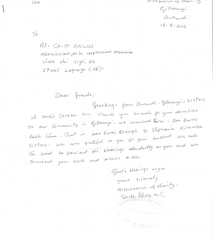 lettera Giteranyi